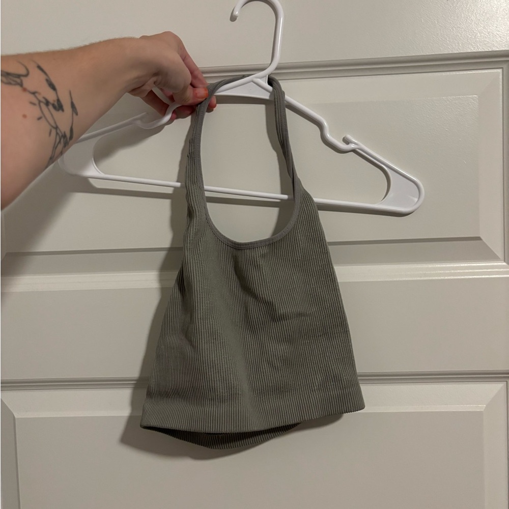 Green halter top